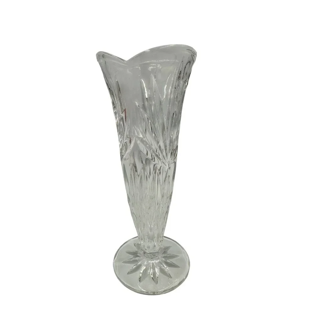 Royal Irish Crystal 24% Lead Crystal Vase Czech Republic Elegant Fluted Clear
